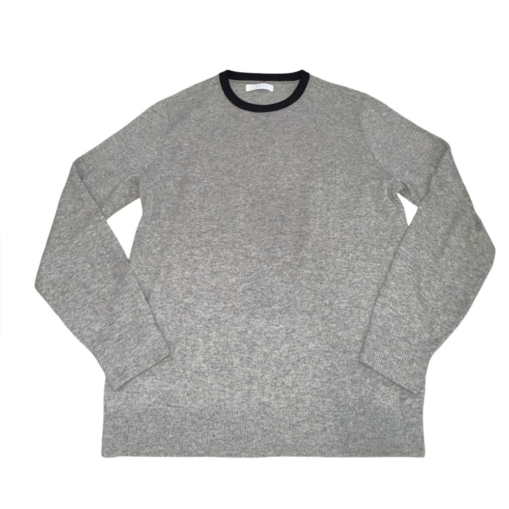 Everlane 100% Cashmere Crewneck Sweater - Gray with Black Trim - Men's Medium